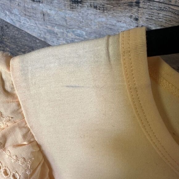 Joe’s Jeans THE ALEXIS BRODERIE SLEEVE TOP in Apricot Sherbert - Picture 12 of 12